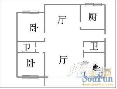 伟业花园2室2厅2卫户型图