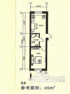 湘潭社区1室1厅1卫户型图