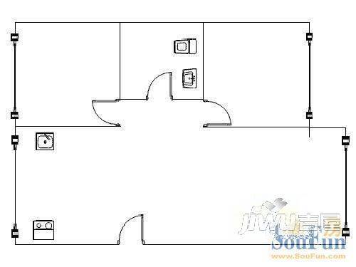 红光园2室1厅1卫户型图