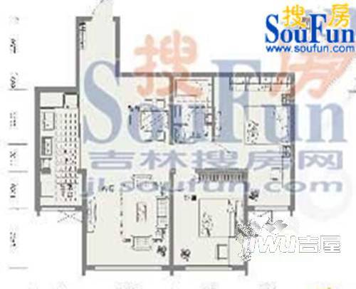 建龙水韵名城2室2厅1卫107㎡户型图