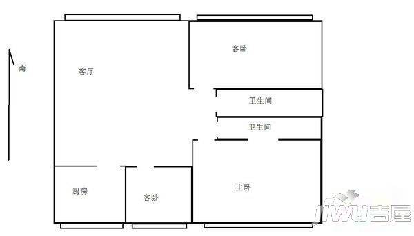 建龙水韵名城3室2厅2卫户型图