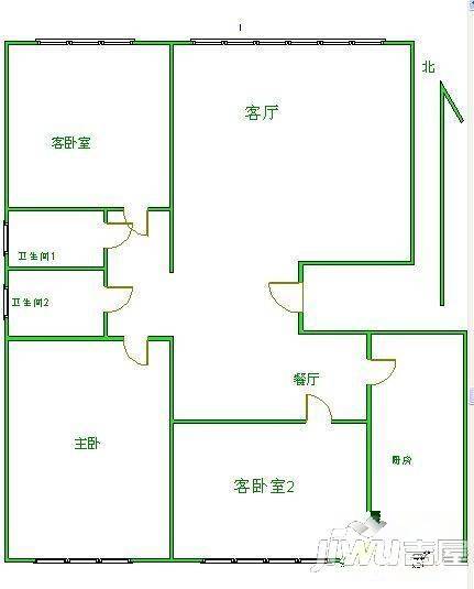 建龙水韵名城3室2厅2卫户型图