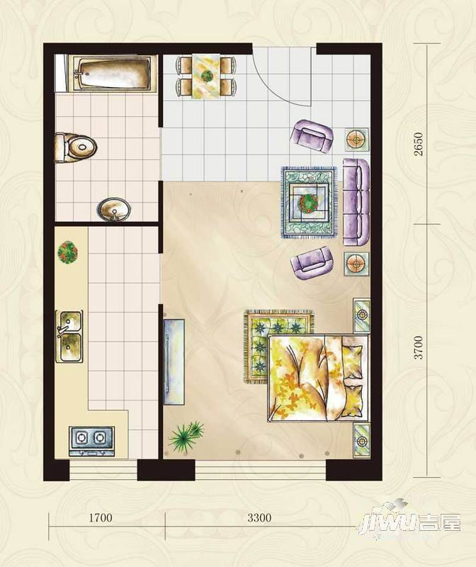 建林社区2室1厅1卫户型图