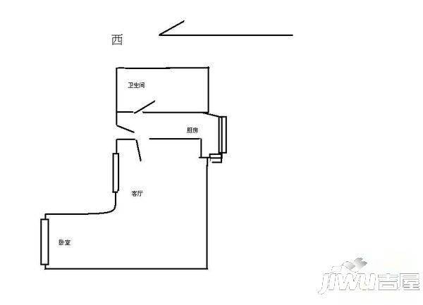 建设者公寓2室1厅1卫户型图