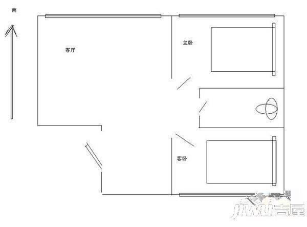 新昌社区楼2室1厅1卫户型图