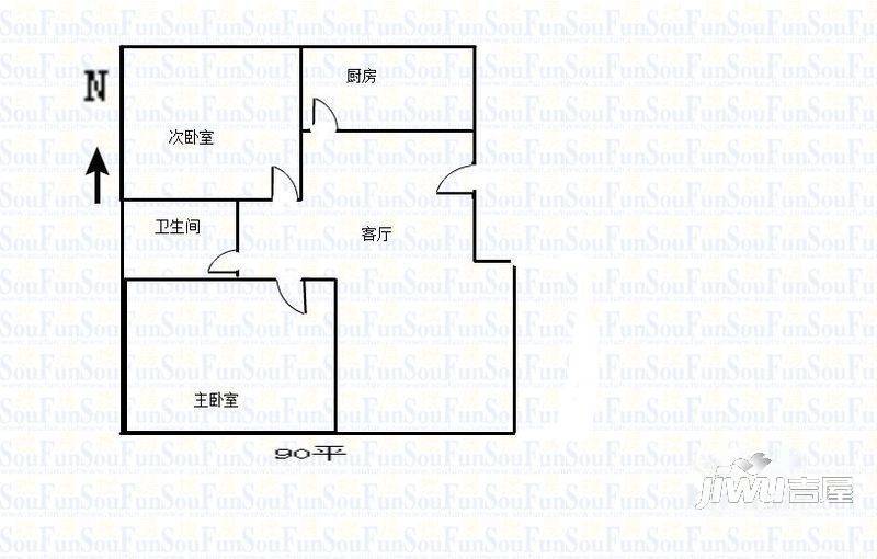 兴隆社区2室1厅1卫户型图
