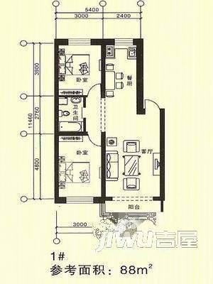 朝阳世纪城2室2厅1卫户型图