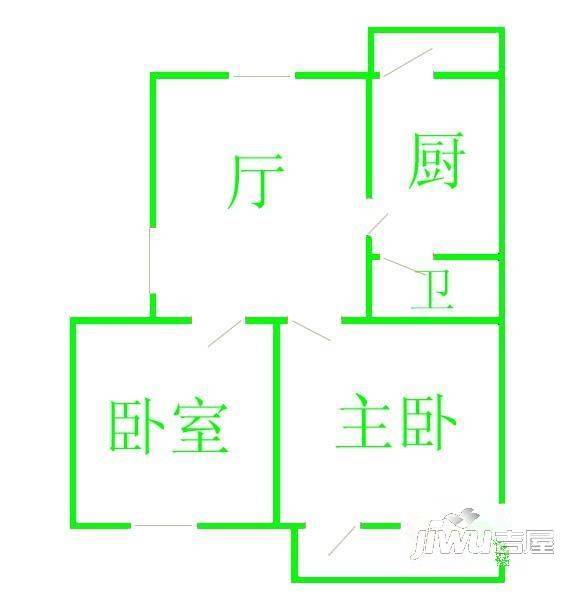 高新花园2室1厅1卫68㎡户型图