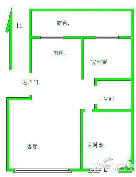 鑫兴君府小区2室2厅1卫122㎡户型图