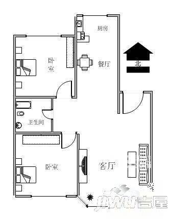 鑫兴君府小区2室2厅1卫122㎡户型图