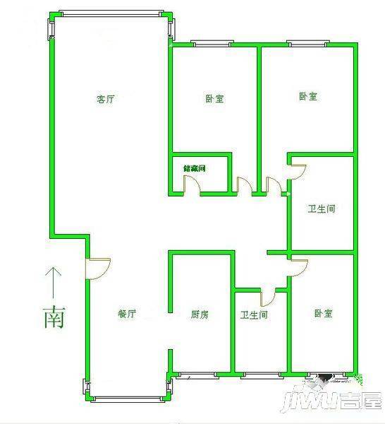 前锋汽贸2室1厅1卫户型图