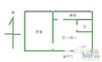 市政住宅1室1厅1卫户型图