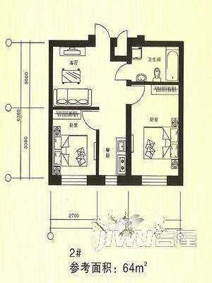 鑫基业华府2室1厅1卫户型图