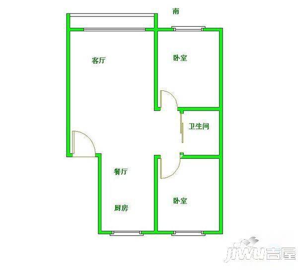 东方新村2室1厅1卫户型图