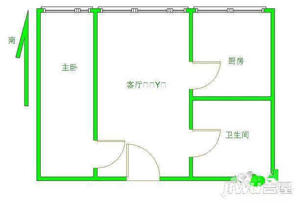 嘉业瀚林苑2室2厅1卫99㎡户型图