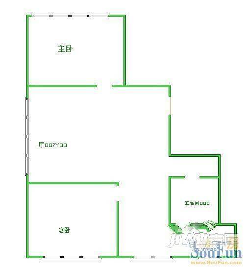 嘉业瀚林苑2室2厅1卫99㎡户型图