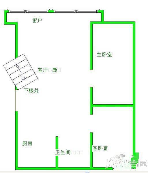 嘉业瀚林苑2室2厅1卫99㎡户型图