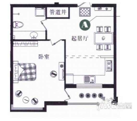 嘉业瀚林苑2室2厅1卫99㎡户型图