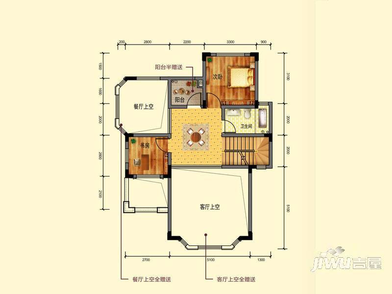 保利香槟国际2室1厅1卫178.9㎡户型图