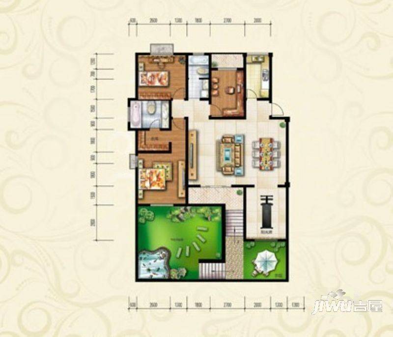 天瑞凤鸣花园4室2厅2卫148㎡户型图