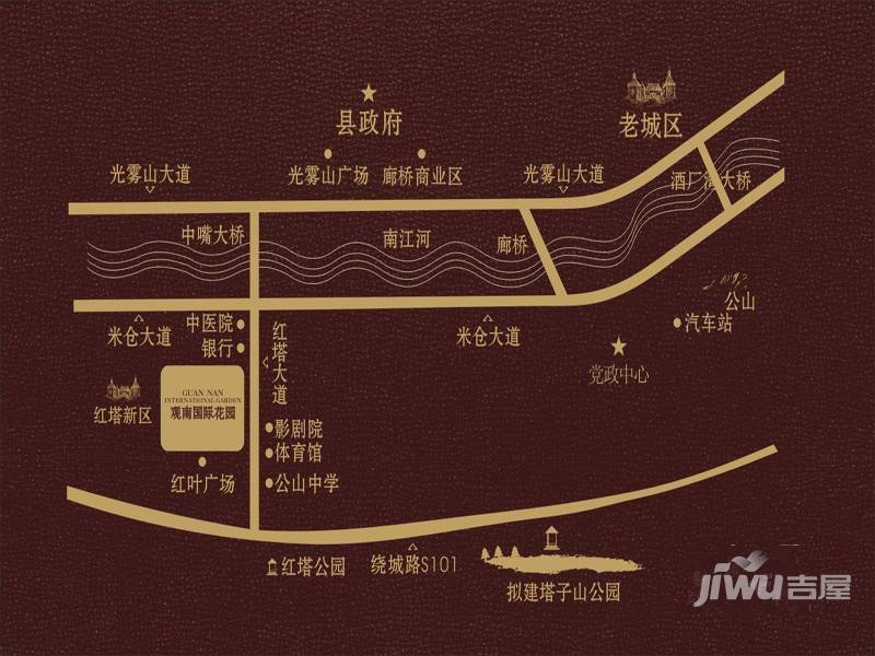 南江观南国际花园位置交通图图片