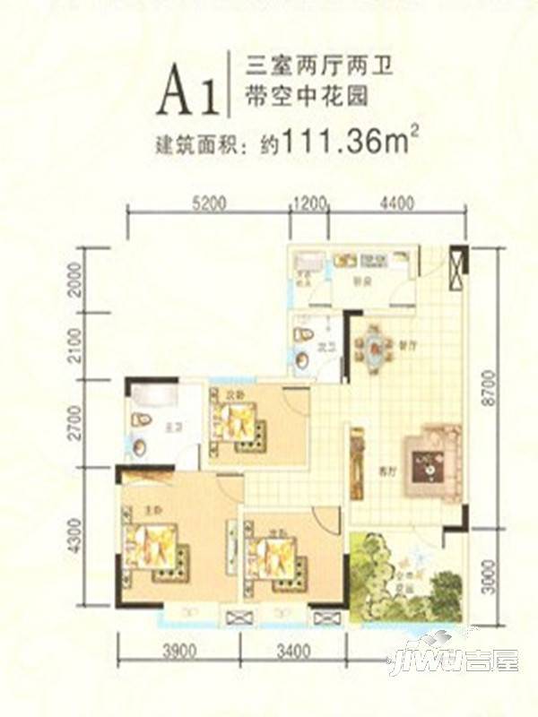 集丰新天地普通住宅111.4㎡户型图