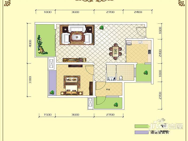 滨河世纪城2室2厅1卫77.8㎡户型图