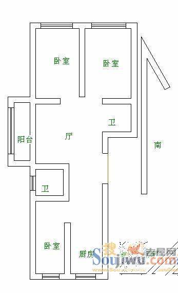 南苑小区3室2厅2卫户型图