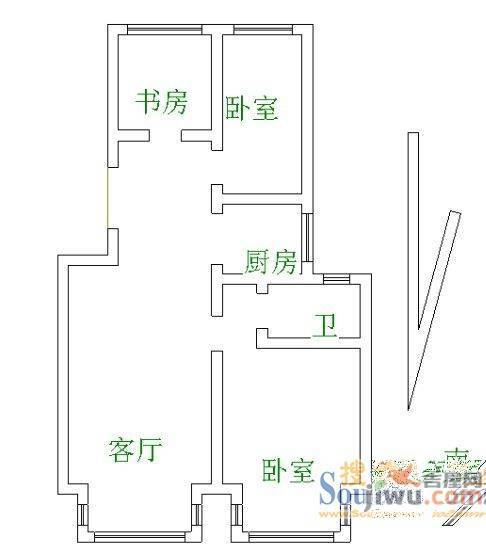 臻丽花园3室2厅1卫户型图