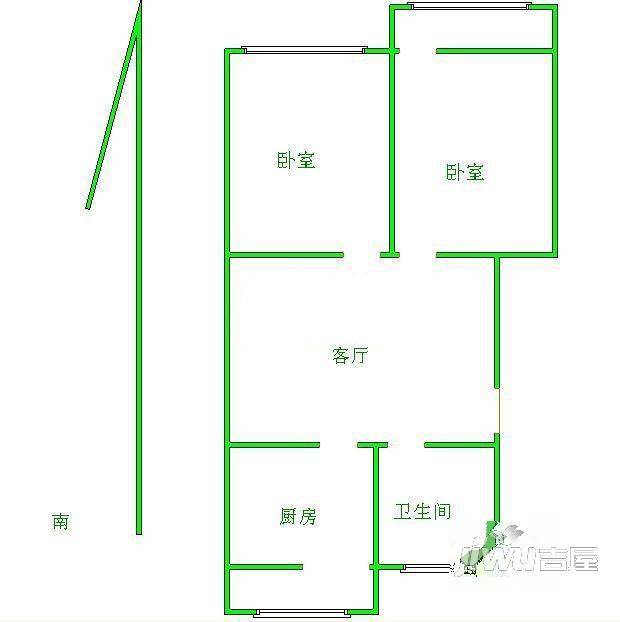 3534小区2室1厅1卫户型图