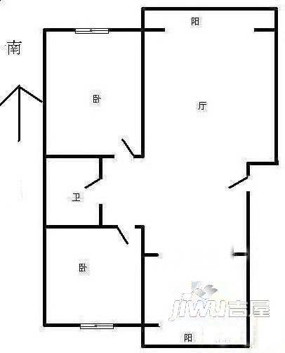 安华里3室1厅1卫户型图