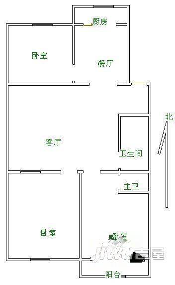 广阳公寓3室2厅2卫户型图