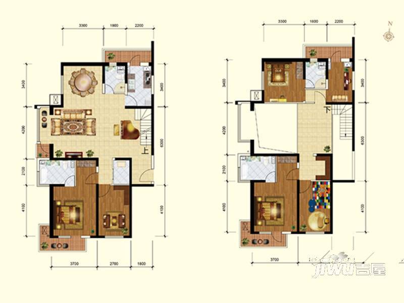 欧逸水岸6室3厅4卫264.5㎡户型图