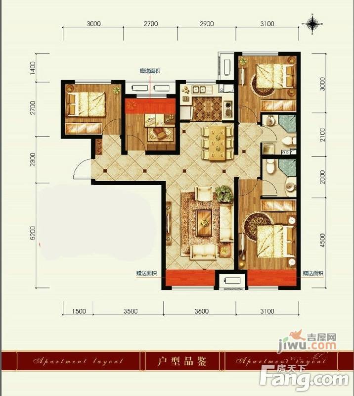 潮白家园2室2厅1卫108.3㎡户型图