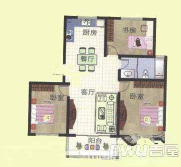 养怡花园2室1厅1卫96㎡户型图