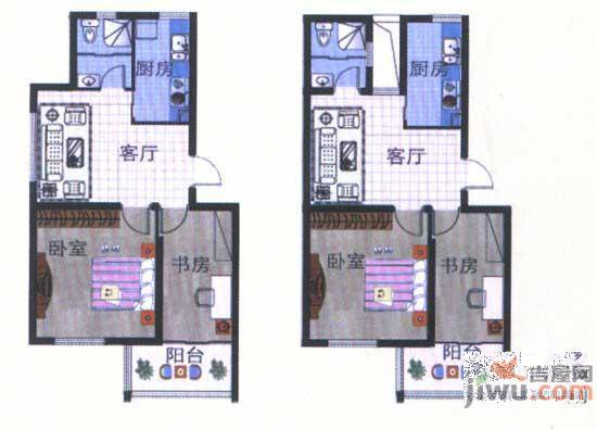 养怡花园2室1厅1卫96㎡户型图