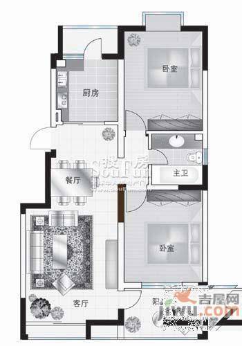 西郡188花园2室2厅1卫98.1㎡户型图