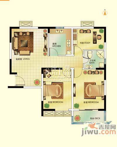 西郡188花园3室2厅2卫164.3㎡户型图