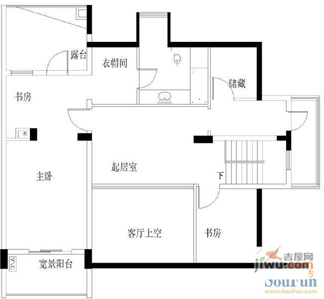 西郡188花园3室2厅2卫164.3㎡户型图