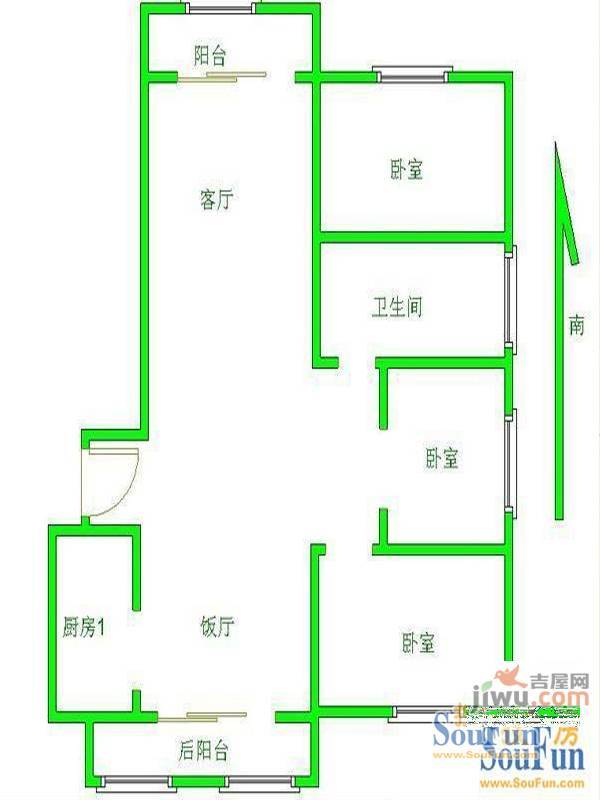 佳家花园4室2厅2卫125㎡户型图