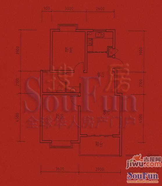 和美第3室2厅1卫124㎡户型图