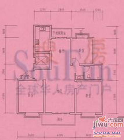 和美第3室2厅1卫124㎡户型图