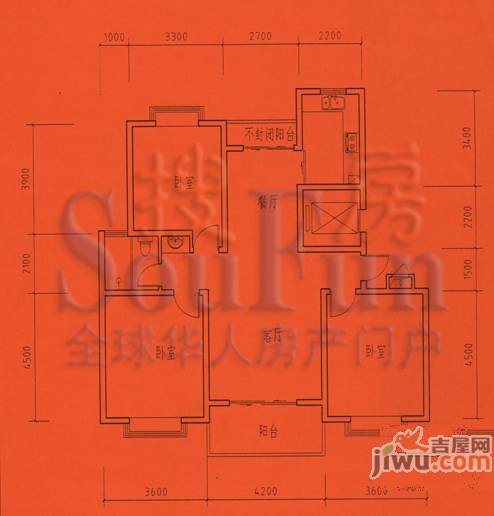 和美第3室2厅1卫124㎡户型图