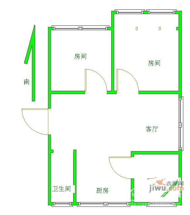 和美第3室2厅1卫124㎡户型图