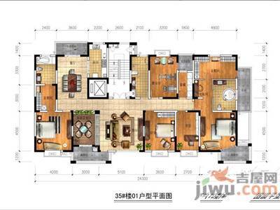 和美第3室2厅1卫124㎡户型图