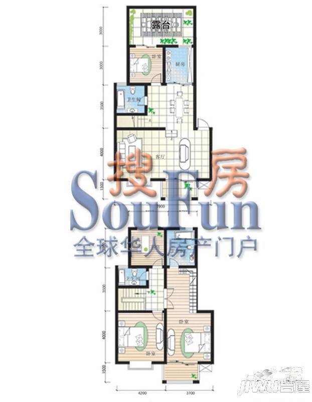 桃园艺墅4室2厅3卫174㎡户型图