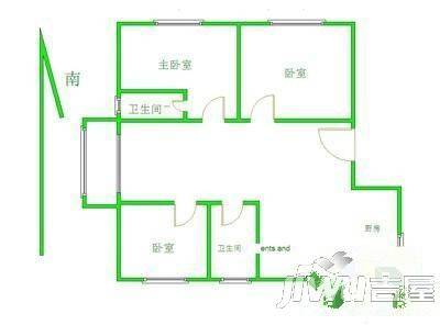 莱福花园3室2厅1卫115㎡户型图