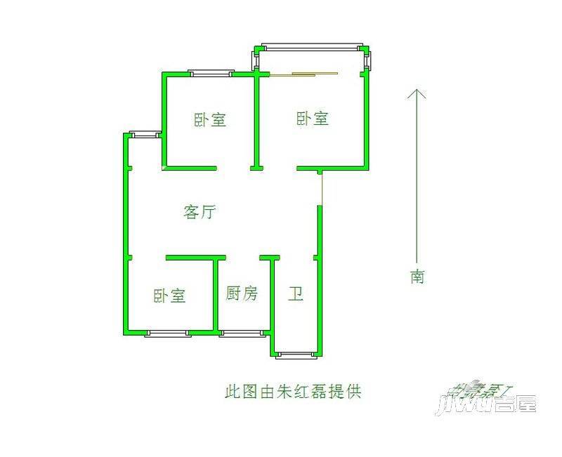 莱福花园3室2厅1卫115㎡户型图