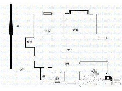 莱福花园3室2厅1卫115㎡户型图