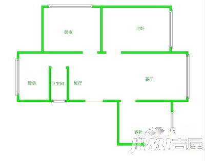 兰苑小区2室1厅1卫75㎡户型图